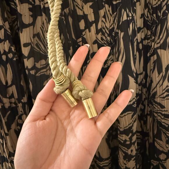 Jonathan Simkhai Floral Black & Tan chiffon pleated Flowy pants sz S - Picture 8 of 14